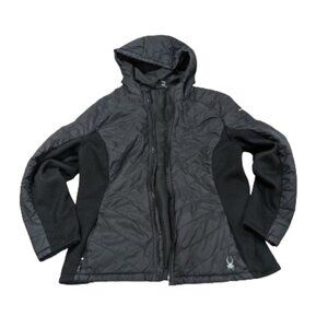 Spyder Black Puffer Jacket/Ski Jacket Women's Size XL FLAW